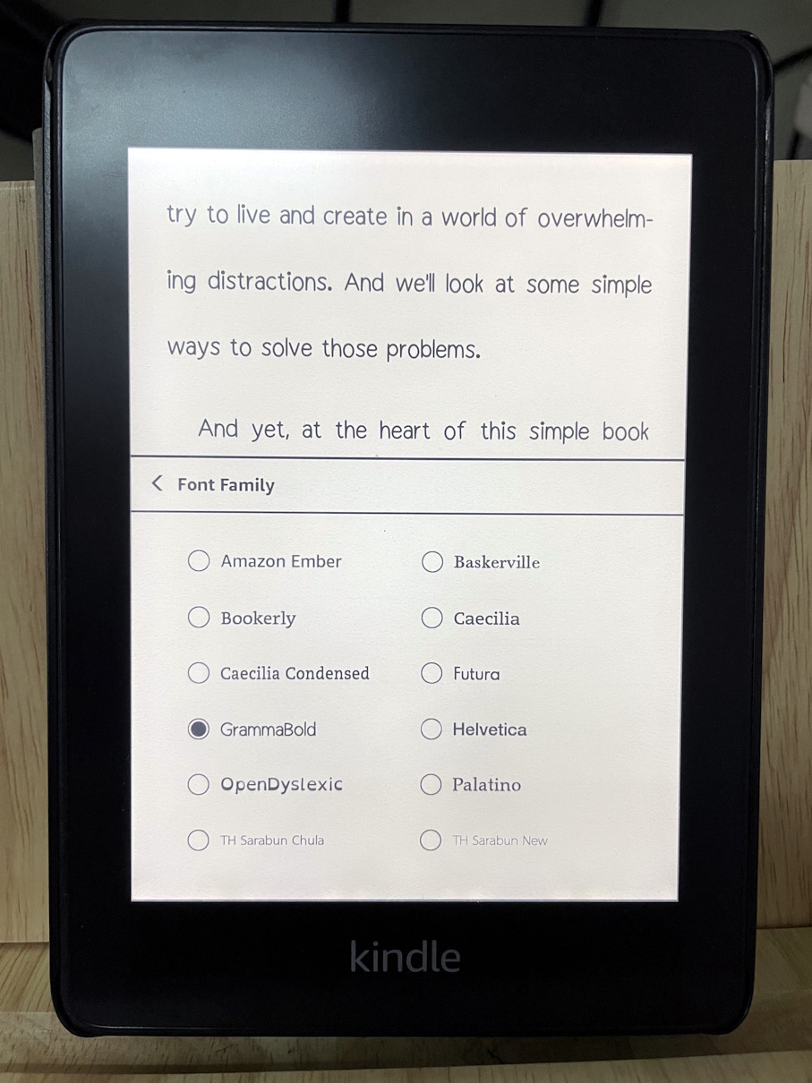 KindleFontMenu